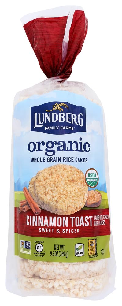 Lundberg Family Farms Organic Cinnamon Toast Rice Cake, 9.5-Ounce Units (Pack of 12)