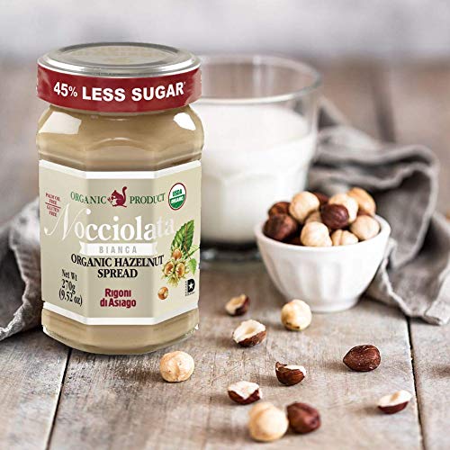 Rigoni Di Asiago Nocciolata Bianca Organic Hazelnut Spread, 8.82 Oz, Cocoa Free
