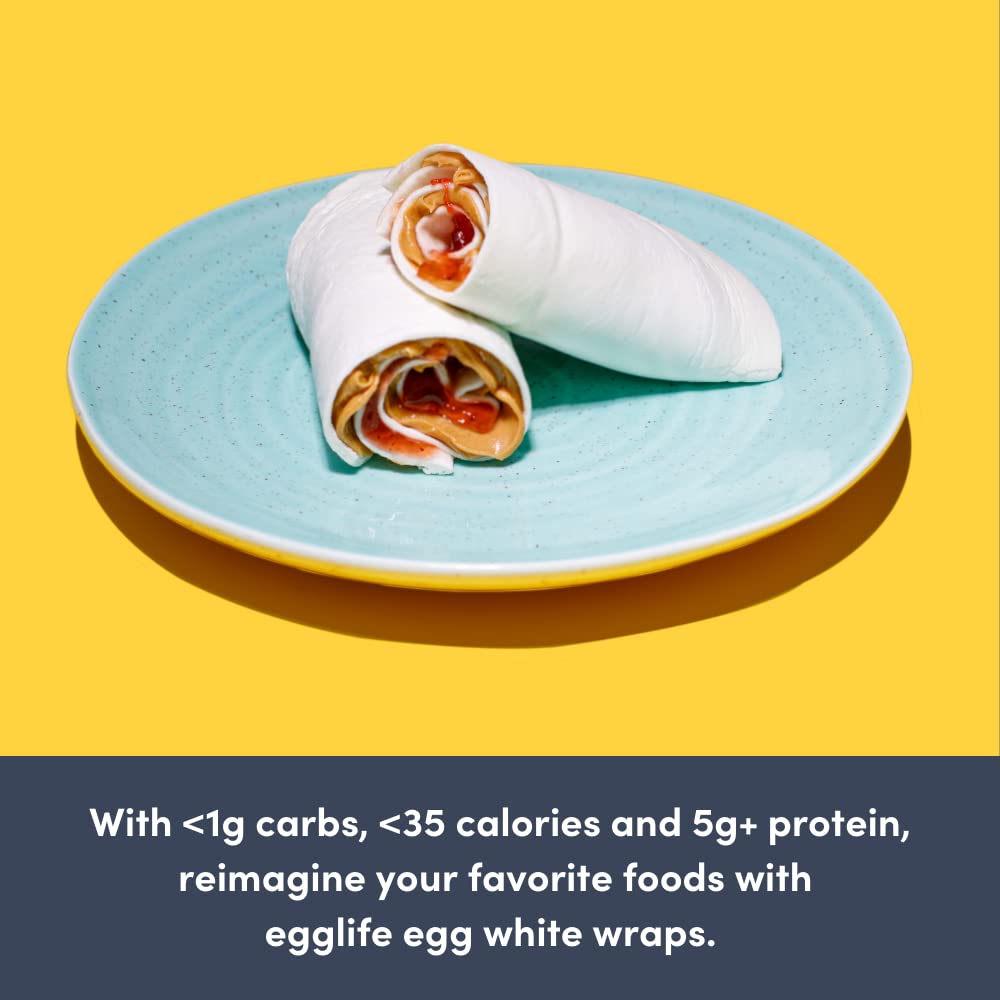 egglife Egg White Wraps, Original, Gluten Free, Dairy Free, Keto, Paleo, 12 Total Wraps (2 - 6 Packs), Low Carb, Protein Packed