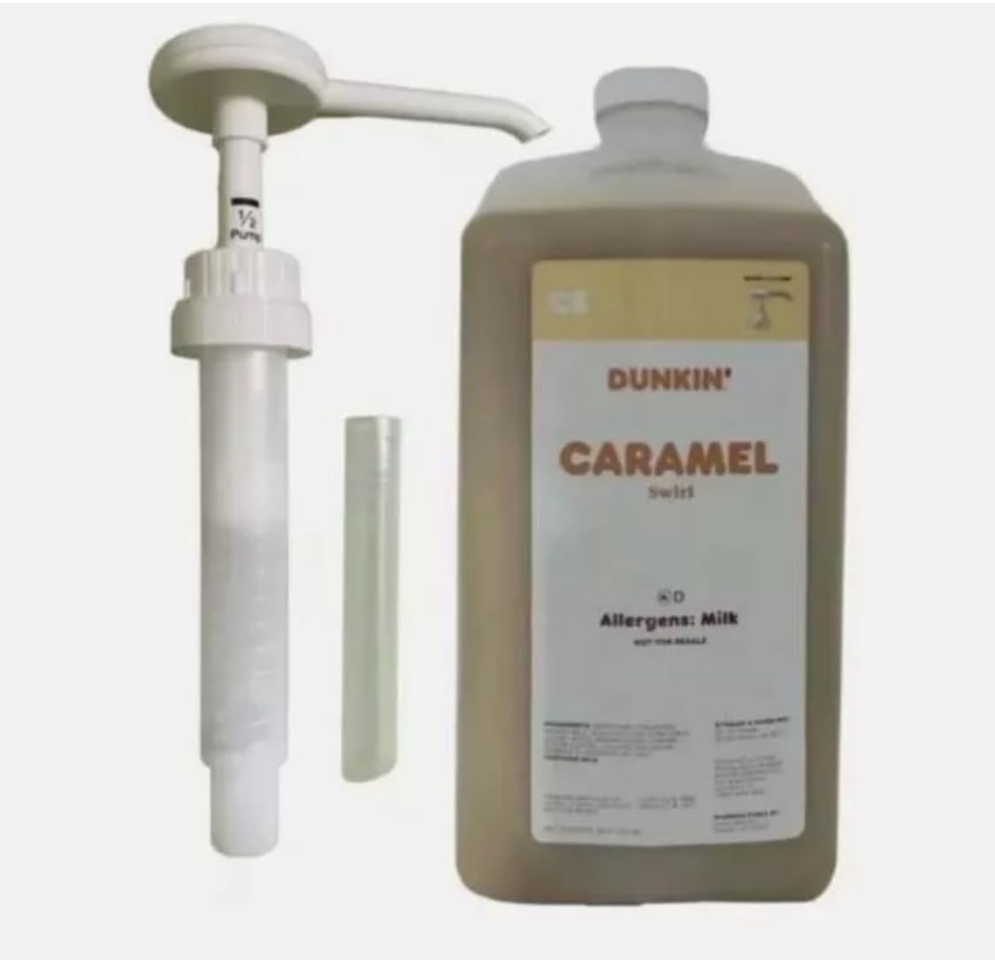 Dunkiin Donuts Caramel Sauce-Swirl-Syrup 64 Oz Jug (With Pump)