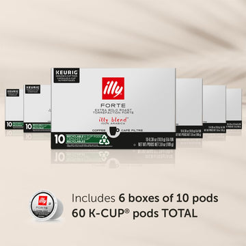 Illy Coffee K Cups - Coffee Pods For Keurig Coffee Maker - Forte Dark Roast - Toasted Bread & Dark Chocolate - Rich, Flavorful &