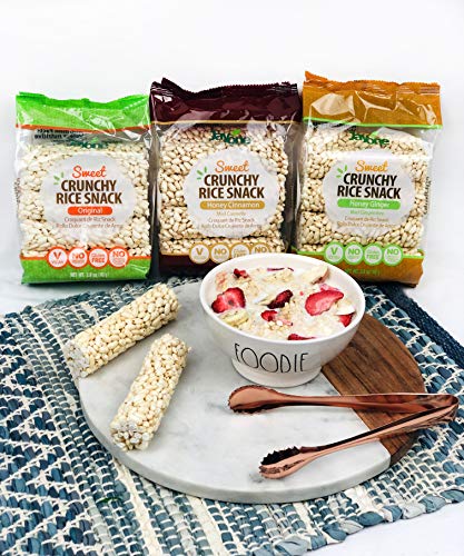 Jayone Sweet Crunchy Rice Snack, Original, No Preservatives, Gluten Free, 2.8 Ounces (Pack of 6)