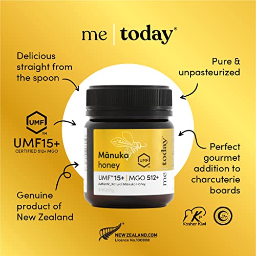 Me Today Manuka Honey, Umf 15+/Mgo 512+ From New Zealand Authentic, Raw & Unpasteurized Honey | Raw Manuka Honey For Daily Welln