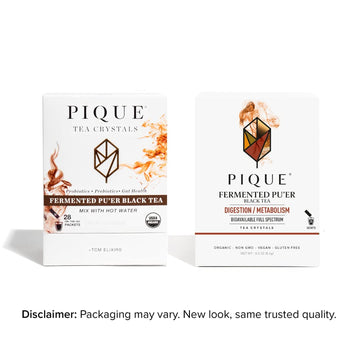 PIQUE Organic Fermented Black Pu'er Tea - 28 Count Pack - Supports Healthy Metabolism & Digestion