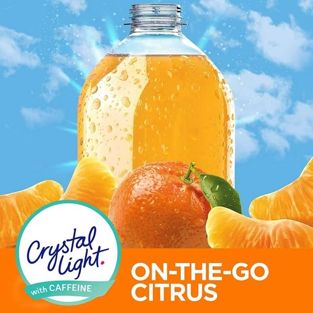 Crystal Light Sugar-Free Energy Drink Mix, Citrus Flavor, 10 Count, 0.9 Ounce, Pack of 1, Orange