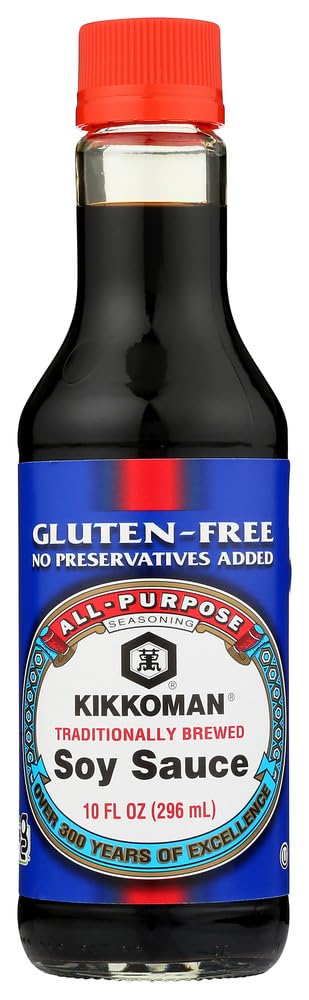 Kikkoman Soy Sauce, Gluten Free, 10 Ounce (Pack of 2)