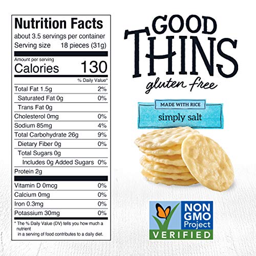 Good Thins Simply Salt Rice Snacks Gluten Free Crackers, 12 - 3.5 oz Boxes