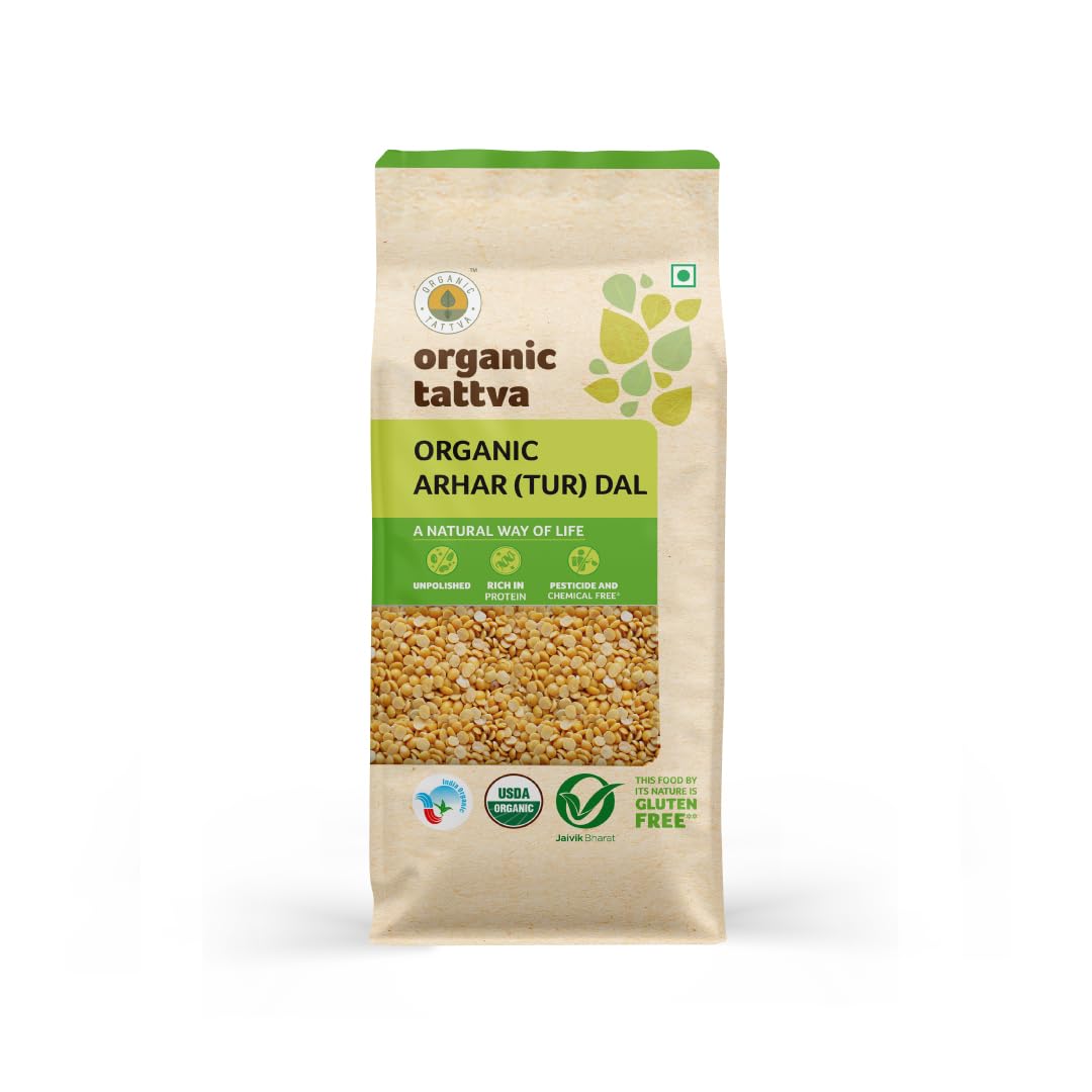 Organic Tattva Arhar (Tur) Dal, 500g