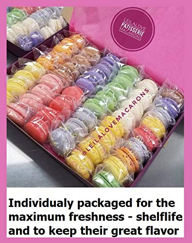 Leilalove Macarons Amour 21 Gourmet Macarons - Macarons Wrapped Individually Box May Vary In Style