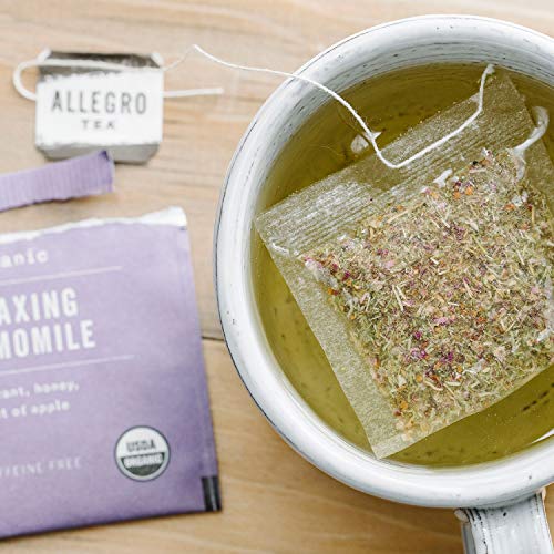 Allegro Tea Organic Chamomile Tea Bags, Relaxing Herbal Infusion, 20 Count