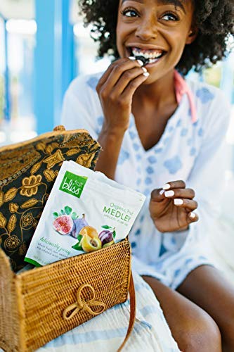 Fruit Bliss Dried Fruit Mix – Fruit Medley Of Organic, Dried & Pitted Apricots, Plums & Figs - Organic Fruit Snacks, Dried Fruit Snacks, Resealable Pouches, Gluten-Free Vegan Snacks (6 Pack, 5 Oz)