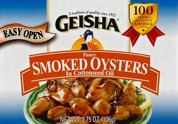 GEISHA Smoked Oysters in Cottonseed Oil, 3.75 oz - Pack of 1, Model 601