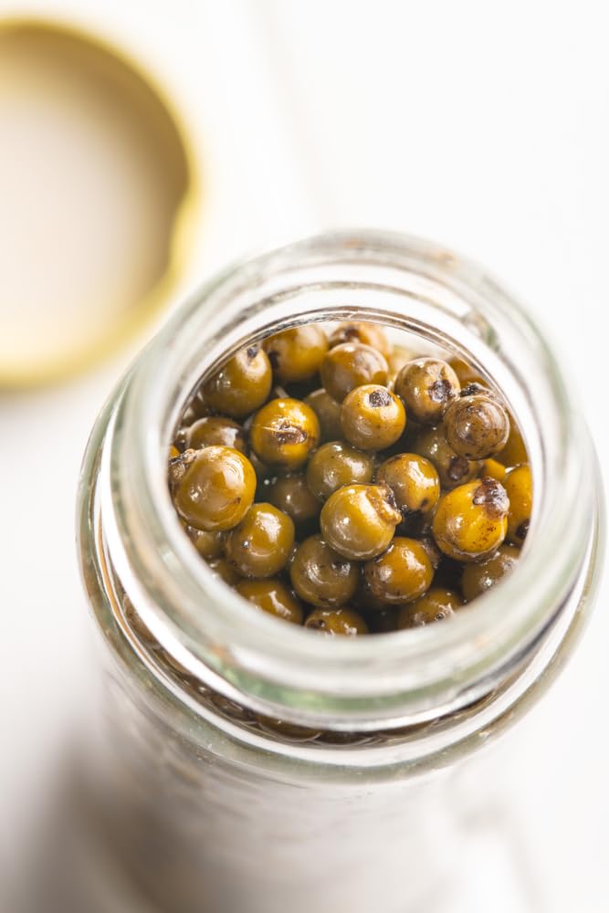 Sanniti Peppercorns In Brine | Imported From Spain | Great For Sauces, Soups, Meats And Light Dishes, 3.9 Oz (Pack Of 2) (Green)