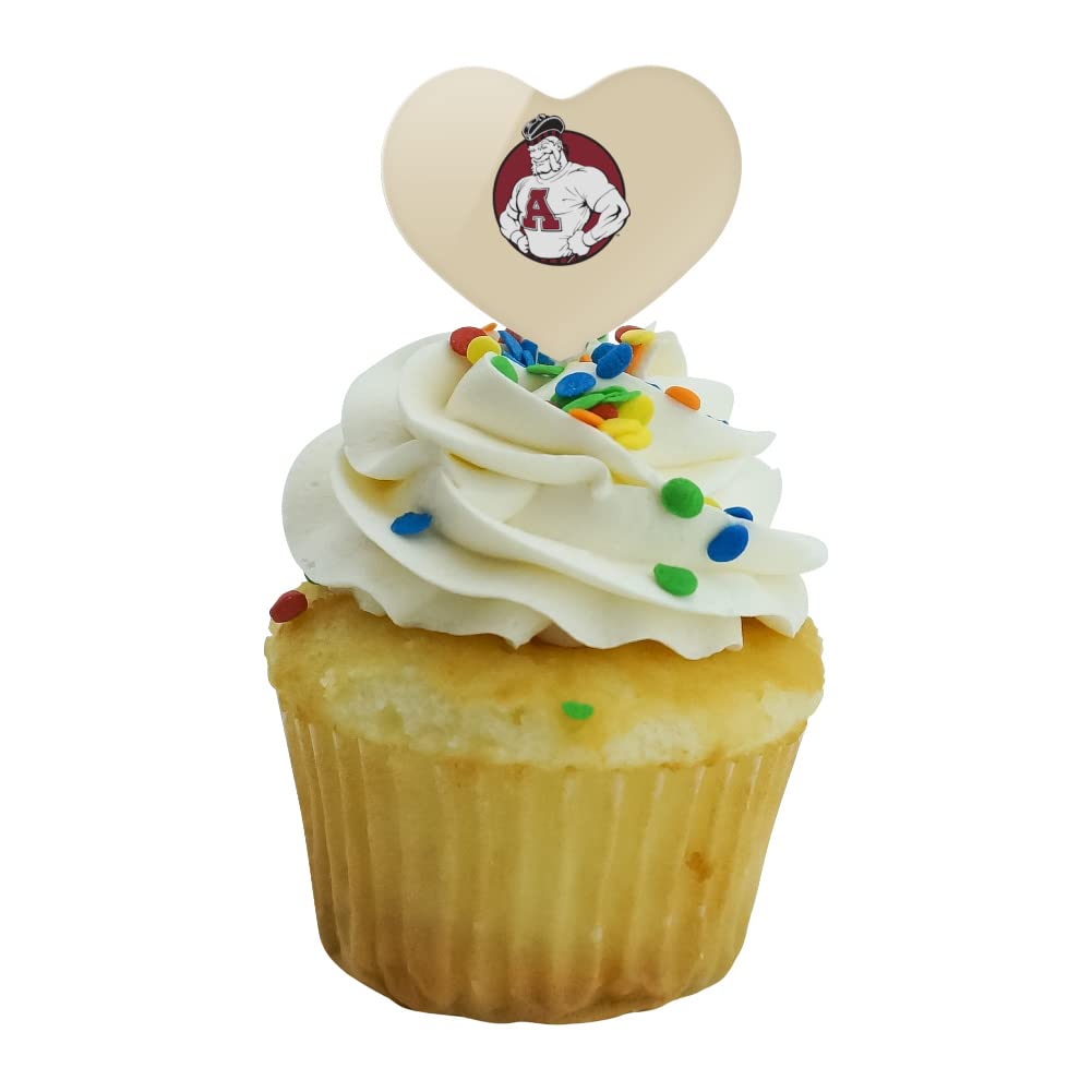 GRAPHICS & MORE Cupcake Picks Set of 6, Acrylic, Alma College Heart Decoration, Model CUPT.HRT.ACR.6PK.CLCALM500B