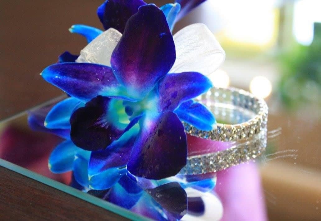 Sunne Tropical Fresh Orchid Loose Bloom DIY Lei, 50 BLUE, Model ORC-LBS-BLU50, Food & Drink Decoration