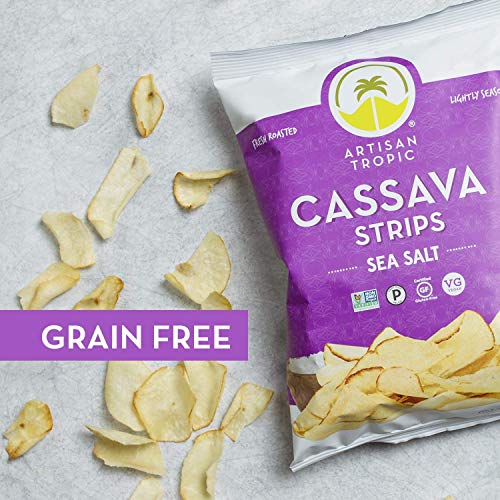 Artisan Tropic Cassava Strips Sea Salt - 12 Pack, 4.5Oz - Vegan, Paleo, Gluten Free Chips - Non-Gmo Healthy Snack Potato Chip Al