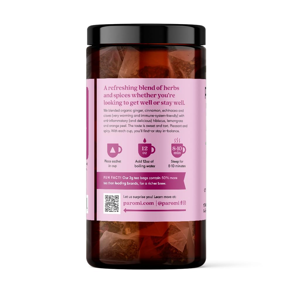 Paromi Wellness With Me Organic Herbal Tea, Signature Jar, 15 Count (Pack Of 6)
