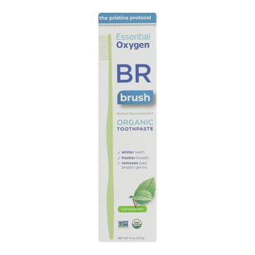 Essential Oxygen Br Organic Toothpaste Peppermint 4 Oz