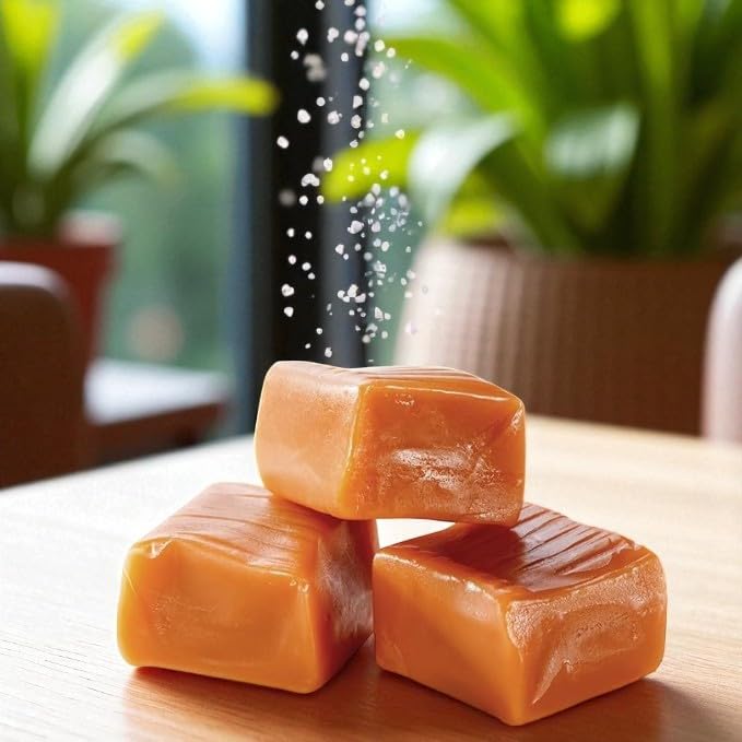 KLUB BULK Sea Salt Caramel Cubes - Soft Silky Caramel Chews, Individually Wrapped, 24 oz (1.5 lbs)