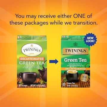 Twinings Decaffeinated Green Tea Individually Wrapped Bags, 20 Count (Pack Of 6), Smooth Flavour, Enticing Aroma, Enjoy Hot Or I