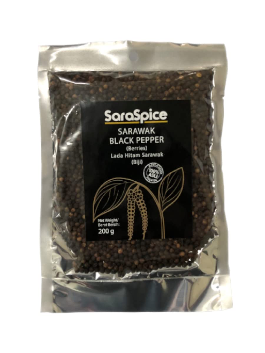 World Renowned Sarawak Black Peppercorns, Imported Direct From Malaysia (200G)
