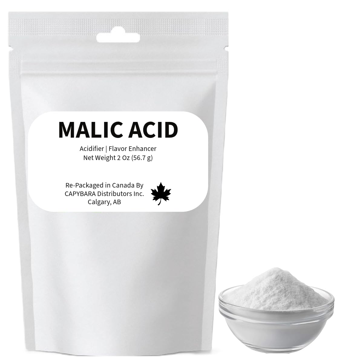 CAPYBARA Malic Acid Food Grade - 2 Oz - Ideal for Baking, Cider, and Sparkling Water