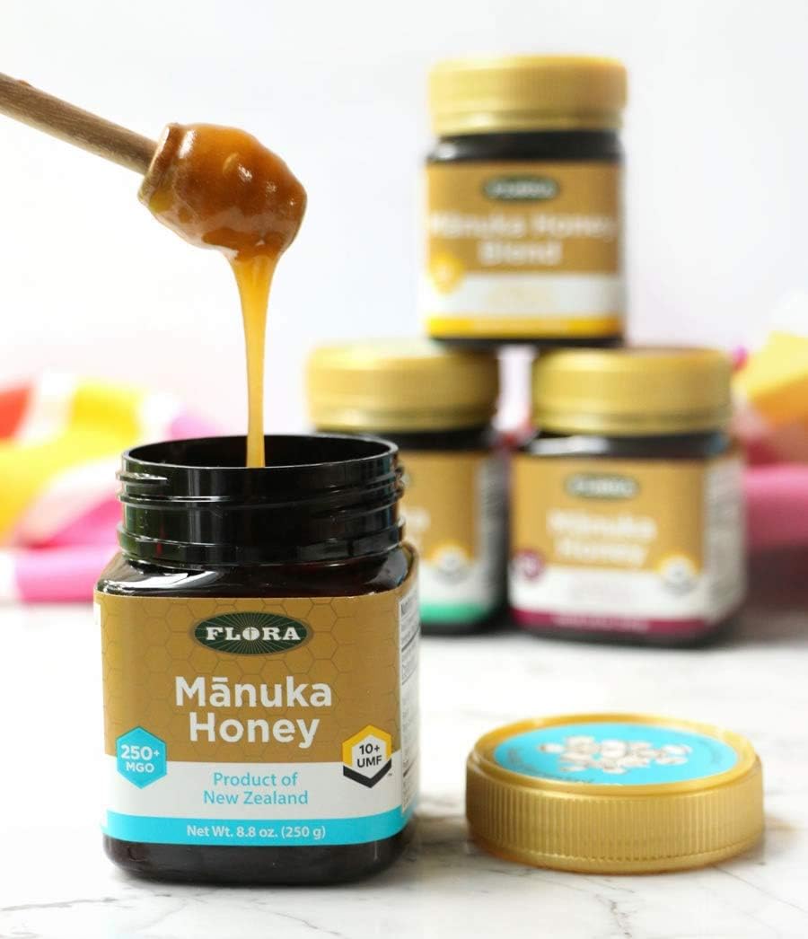 Flora Manuka Honey MGO 250+/10+ UMF, 8.8 oz Jar, 100% Traceable New Zealand Honey