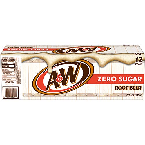 A&W Zero Sugar Root malt-inspired Soda 12 fl oz cans 12 pack