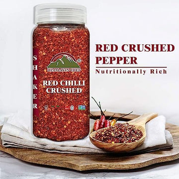 Himalayan Chef Red Crushed Pepper Shaker - Organically Crushed Red Chili Pepper Flakes Great For Pizza, Chowder, Seafood, And Pasta (3.88 Oz)