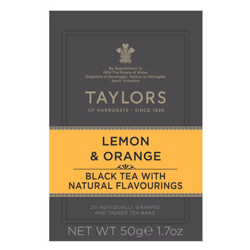 Taylors Of Harrogate Lemon & Orange Black Tea, 20 Count (Pack Of 6)