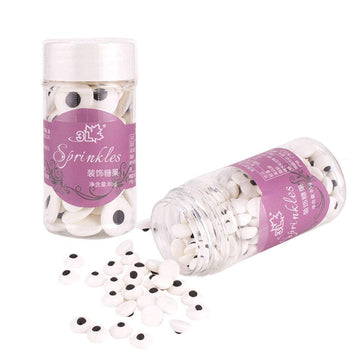 2 Bottles Candy Eyeballs Eyes Cake Cupcake Toppers Cookie Decorations,Two Size Mixed,Sweet Personalities Edible Candy For HALLOW