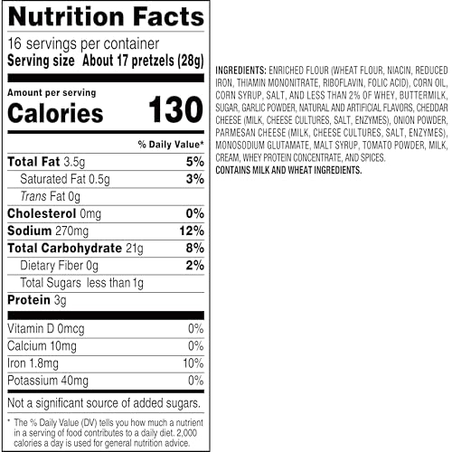 Rold Gold Oven Baked Pretzel Twists, Garlic Parmesan, 16 oz Bag