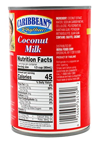 CARIBBEAN RHYTHMS Coconut Milk, 13.5 fl oz, 1 Pack, Creamy Texture, Dairy-Free