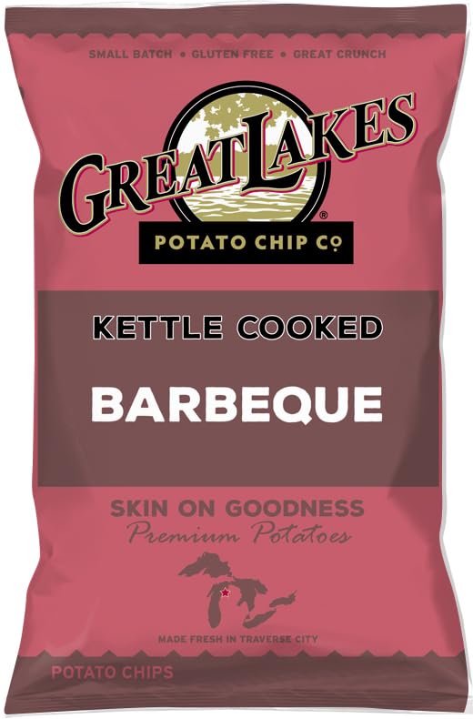 Kettle Cooked Barbeque Potato Chips By Great Lakes 12 Bags | 1.375 Oz Each | Mystery Bonus Gift Bundled By Superdeals
