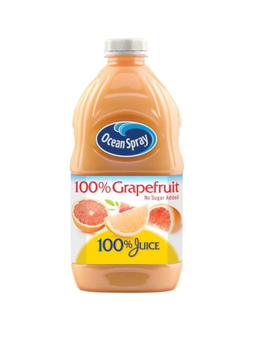 Ocean Spray 100% Grapefruit Juice, 60 Fl Oz (Pack of 8) - Refreshing Citrus Flavor, Perfect for Breakfast or Cocktails