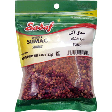 Sadaf Sumac Whole - Whole Sumac For Cooking And Food Seasoning - Sumac Seasoning - Traditional Middle Eastern Spice - Kosher - 4 Oz Resealable Bag