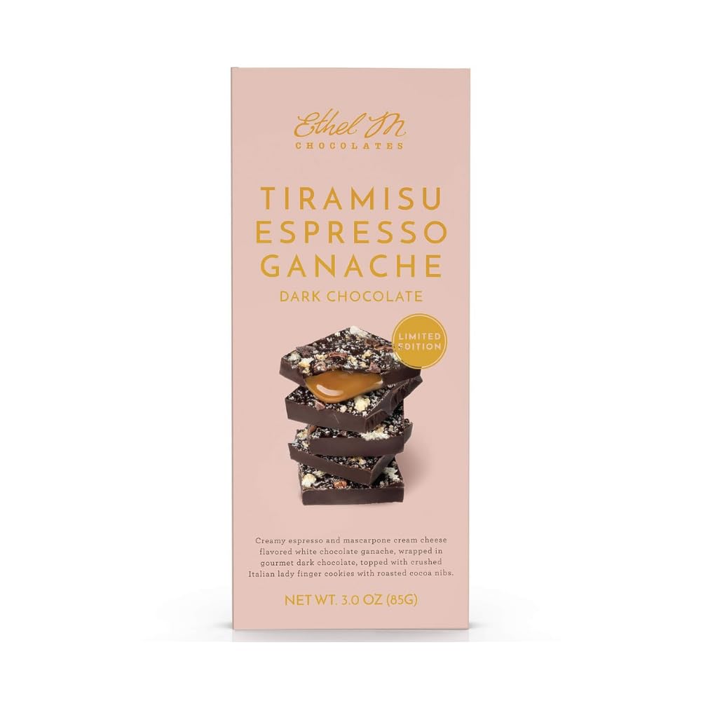 Ethel M Chocolates Dark Chocolate Tiramisu Espresso Gourmet Tablet Bar 1 Bar (85G)