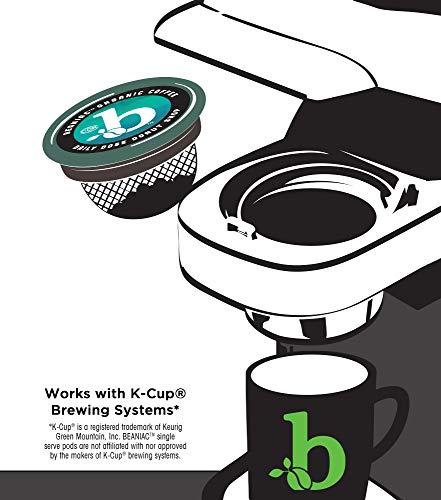 Beaniac Organic Daily Dose Donut Shop, Light Roast, Single Serve Compostable K Cup Coffee Pods, Organic Arabica Coffee, Keurig B