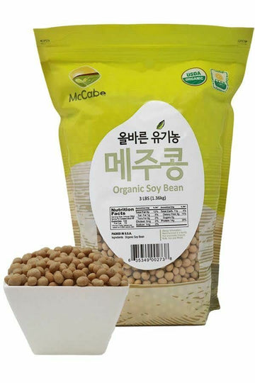 Mccabe Organic Soybeans - Whole Soy Beans Dry Organic | Gmo-Free Organic Soy Bean | Usda And Ccof Organic Certified | Product Of Usa | 3 Lbs (48 Oz)