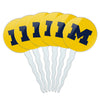 University of Michigan Secondary Logo Cupcake Picks Toppers Decoration Set of 6