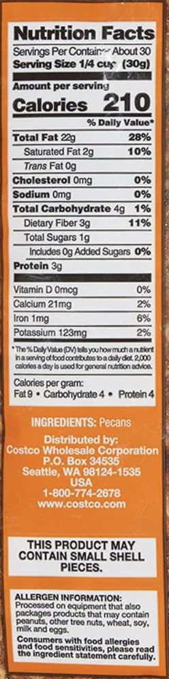 Kirkland Signature Pecan Halves, Baking Nuts, 2 Lbs Item 203444. Bundle With Moralza Silicone Collapsible Cup 200Ml - 2 Items.