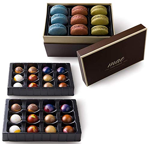 Gourmet Chocolate Bonbons And French Macarons Gift Set Large