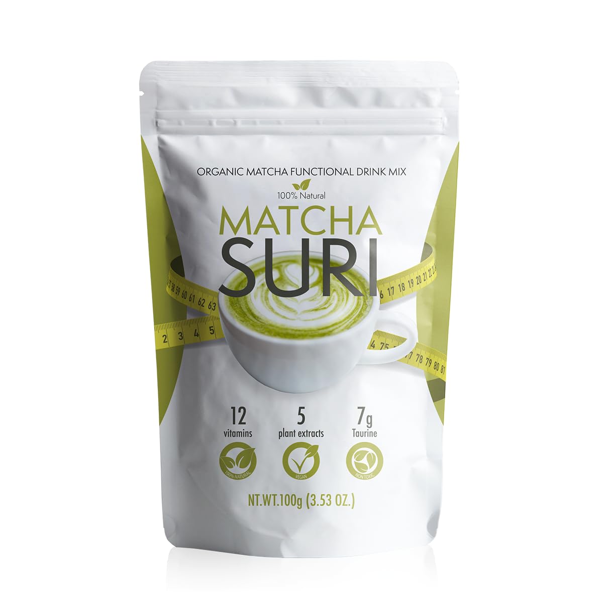 Matcha Suri | Matcha Green Tea Drink Mix | 3.53 Oz | 5 Pack, 3.54 Ounce (Pack Of 1)