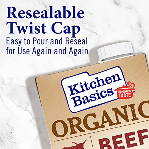 Kitchen Basics Organic Beef Stock, 32 Oz (Pack Of 12) | No Artificial Flavors And Gluten Free |