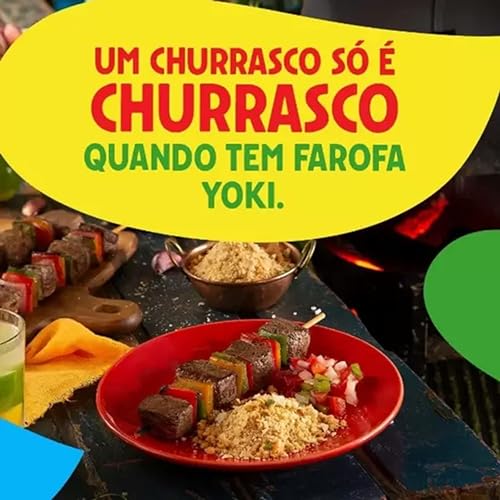 Yoki Seasoned Cassava Flour Farofa de Mandioca Pronta 400g, 14 Ounce (2 Pack)