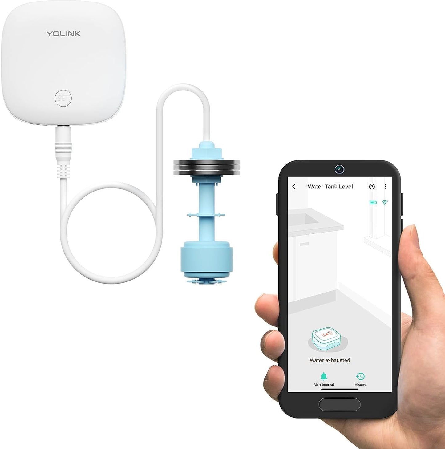 Yolink Lora Smart Water Level Monitoring Sensor, Wireless Battery-Powered Float Switch Alarm, Sump Pump Alarm, Ac Condensate Ove