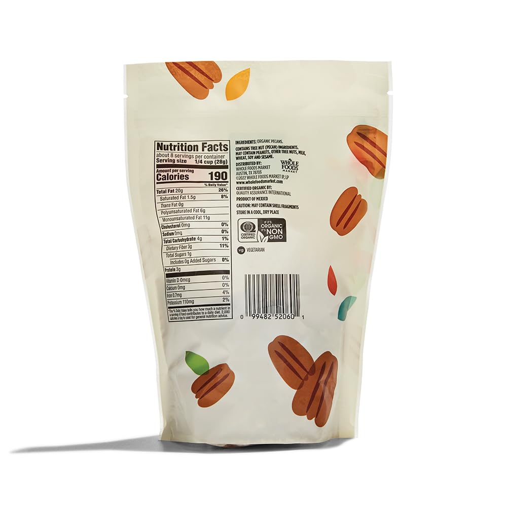365 By Whole Foods Market Organic Pecan Halves, 8 Ounce Pack