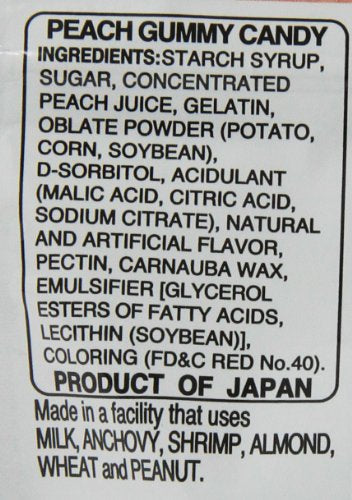 Kasugai Gummy Candy Stand Pack, Peach, 1.76 Ounce (Pack Of 12)