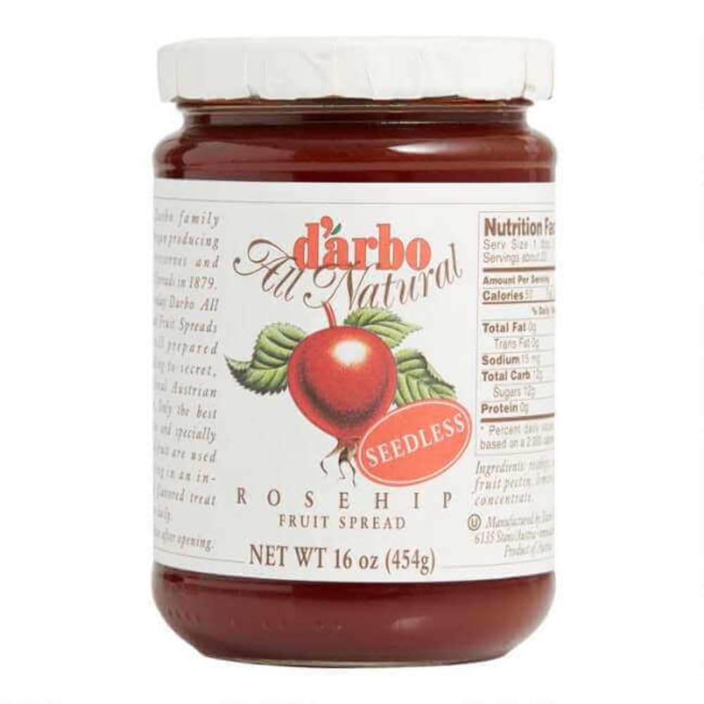 D'Arbo All Natural Seedless Rosehip Fruit Spread, 16 Ounce