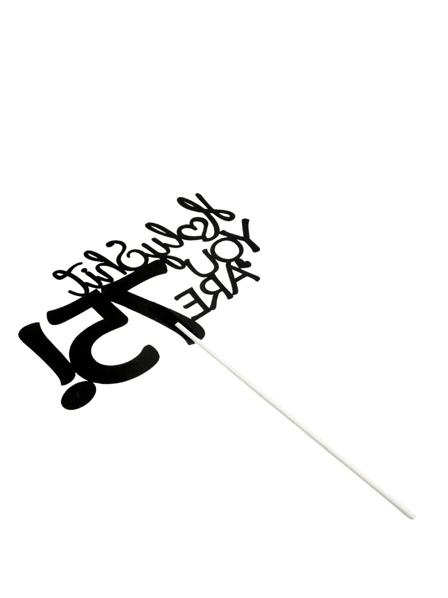 Veegood 75th Birthday Cake Topper - Black Glitter, Funny Design, Glitter Card Material, Model T69